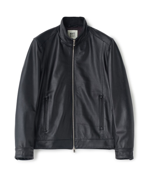 MEN'S BIGI(メンズビギ)の「エクセラファスナー ラムレザージャケット(ライダースジャケット・メンズ・ネイビー/ブラック/カーキ・01/03/02/04)」の13枚目の写真