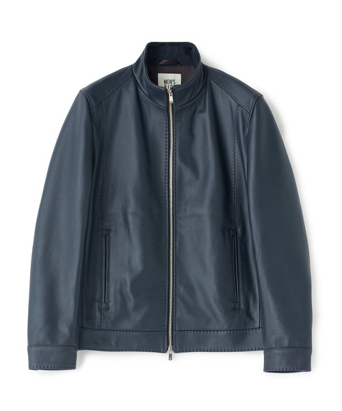 MEN'S BIGI(メンズビギ)の「エクセラファスナー ラムレザージャケット(ライダースジャケット・メンズ・ネイビー/ブラック/カーキ・01/03/02/04)」の12枚目の写真