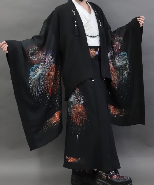 REZEN(リゼン)の「花火プリント羽織(その他アウター・メンズ・ブルーパープル/ローズ/イエロー・MEDIUM/LARGE)」の3枚目の写真