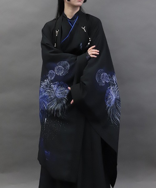 REZEN(リゼン)の「花火プリント羽織(その他アウター・メンズ・ブルーパープル/ローズ/イエロー・MEDIUM/LARGE)」の2枚目の写真