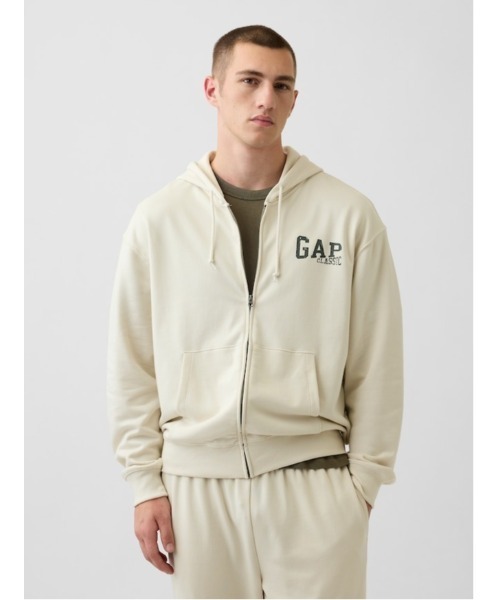 GAP（ギャップ）の「GAP CLASSICロゴ ジップアップパーカー（パーカー・メンズ・ネイビー/ベージュ系その他/グレー/ベージュ・XS/XL/S/L/M）」の16枚目の写真