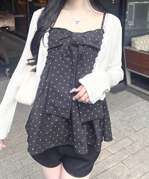 INGNI(イング)の「【WEB限定】ドット柄リボンキャミチュニック(チュニック・レディース・ホワイト系その他3/ブラック系3・M)」の10枚目の写真
