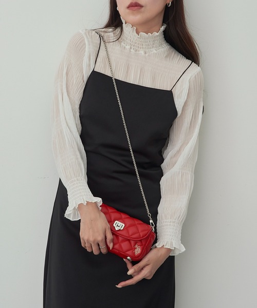U.S. POLO ASSN.（ユーエスポロアッスン）の「【U.S. POLO ASSN.】キルティングミニショルダーバッグ USPA-2722（ショルダーバッグ・レディース・ゴールド/アイボリー/レッド/ブラウン/ホワイト/ブラック/シルバー/ピンク・FREE）」の6枚目の写真