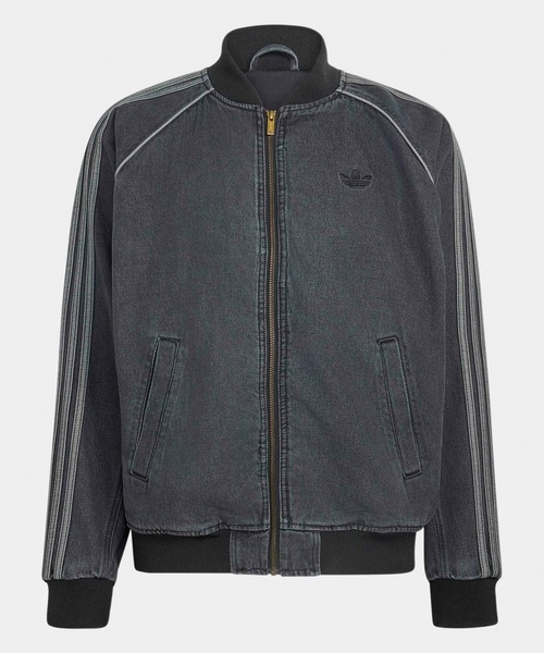 adidas(アディダス)の「adidas/アディダス SST DENIM TRACK TOP スリーストライプ トレフォイル トラックトップ デニムジャケット メンズ ストリート スポーティ 2026年秋冬 秋服 冬服(デニムジャケット・メンズ・ブラック・S/M/L/XL)」の2枚目の写真