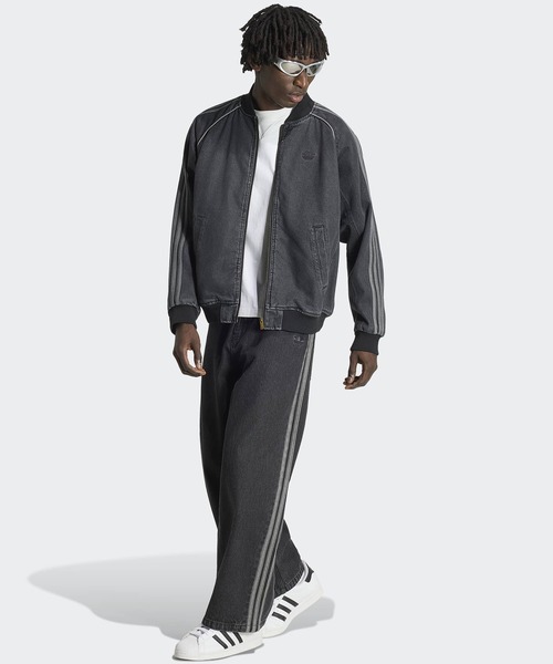 adidas(アディダス)の「adidas/アディダス SST DENIM TRACK TOP スリーストライプ トレフォイル トラックトップ デニムジャケット メンズ ストリート スポーティ 2026年秋冬 秋服 冬服(デニムジャケット・メンズ・ブラック・S/M/L/XL)」の6枚目の写真