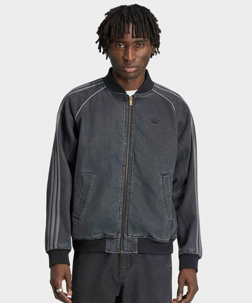 adidas(アディダス)の「adidas/アディダス SST DENIM TRACK TOP スリーストライプ トレフォイル トラックトップ デニムジャケット メンズ ストリート スポーティ 2026年秋冬 秋服 冬服(デニムジャケット・メンズ・ブラック・S/M/L/XL)」の15枚目の写真