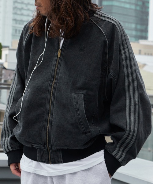 adidas(アディダス)の「adidas/アディダス SST DENIM TRACK TOP スリーストライプ トレフォイル トラックトップ デニムジャケット メンズ ストリート スポーティ 2026年秋冬 秋服 冬服(デニムジャケット・メンズ・ブラック・S/M/L/XL)」の16枚目の写真