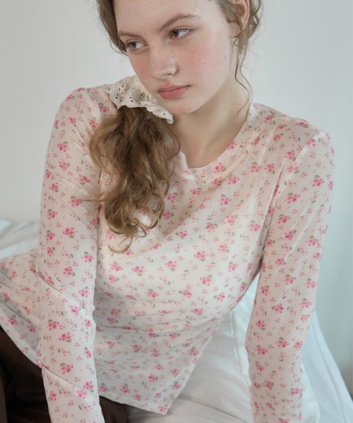 Birthday room(バースデイルーム)の「小花柄シアートップス/Sheer top with a small floral print(Tシャツ/カットソー・レディース・ピンク/ライトブルー・FREE)」の13枚目の写真