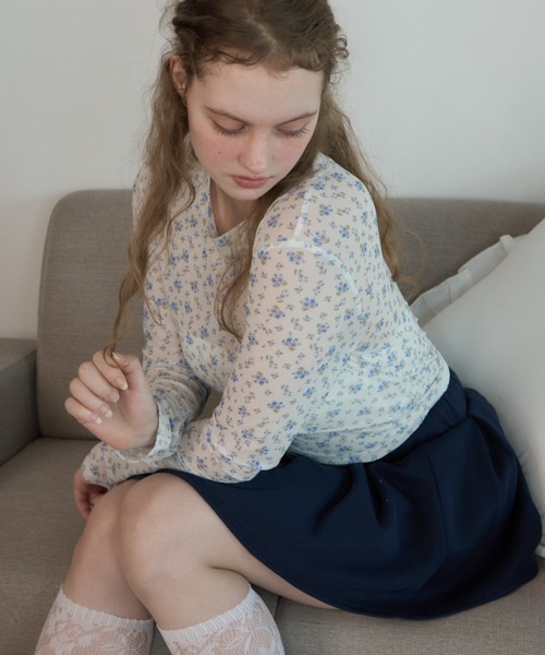 Birthday room(バースデイルーム)の「小花柄シアートップス/Sheer top with a small floral print(Tシャツ/カットソー・レディース・ピンク/ライトブルー・FREE)」の6枚目の写真