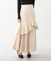 【WEB限定】バックレースアップアシメティアードスカート