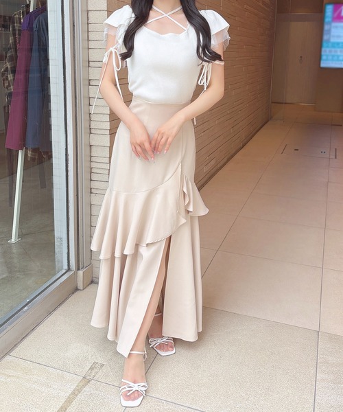 INGNI（イング）の「【WEB限定】バックレースアップアシメティアードスカート（スカート・レディース・ブラック/チャコールグレー/ライトベージュ・FREE）」の20枚目の写真