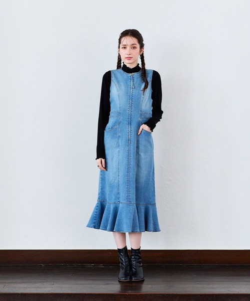 Audie a Muses(オーディアミューズ)の「フロントファスナーデニムジャンパードレス(ジャンパースカート・レディース・ネイビー・36/38/40/42)」の17枚目の写真