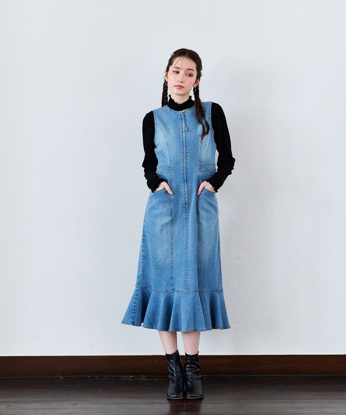 Audie a Muses(オーディアミューズ)の「フロントファスナーデニムジャンパードレス(ジャンパースカート・レディース・ネイビー・36/38/40/42)」の18枚目の写真