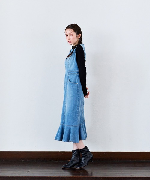 Audie a Muses(オーディアミューズ)の「フロントファスナーデニムジャンパードレス(ジャンパースカート・レディース・ネイビー・36/38/40/42)」の19枚目の写真