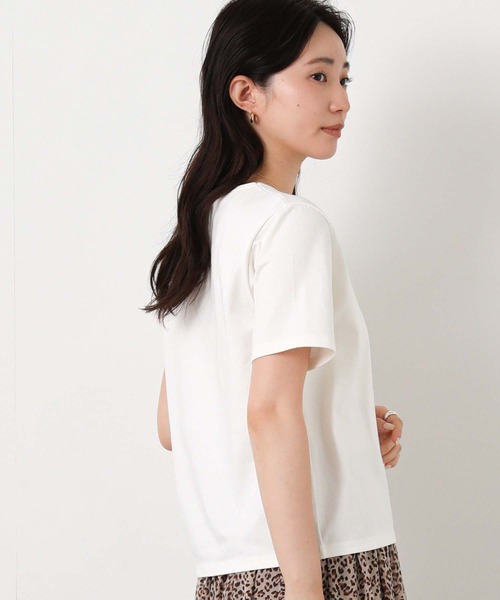 Gready Brilliant(グレディブリリアン)の「クルーネック無地Tシャツ(Tシャツ/カットソー・レディース・オフホワイト/ブラック・38)」の8枚目の写真