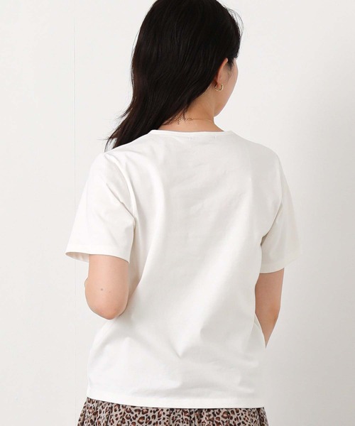 Gready Brilliant(グレディブリリアン)の「クルーネック無地Tシャツ(Tシャツ/カットソー・レディース・オフホワイト/ブラック・38)」の9枚目の写真