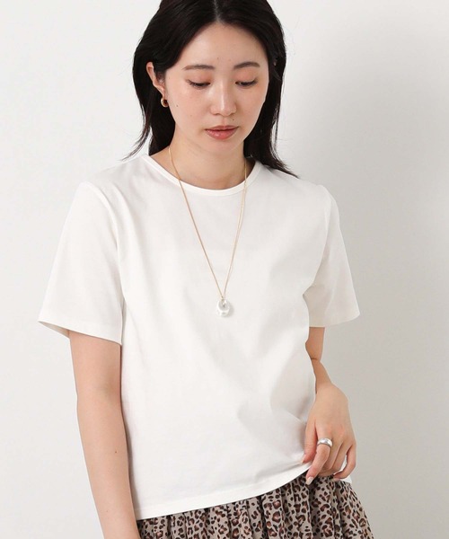 Gready Brilliant(グレディブリリアン)の「クルーネック無地Tシャツ(Tシャツ/カットソー・レディース・オフホワイト/ブラック・38)」の10枚目の写真