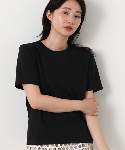 Gready Brilliant(グレディブリリアン)の「クルーネック無地Tシャツ(Tシャツ/カットソー・レディース・オフホワイト/ブラック・38)」の22枚目の写真