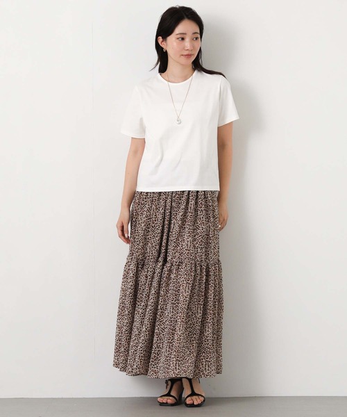 Gready Brilliant(グレディブリリアン)の「クルーネック無地Tシャツ(Tシャツ/カットソー・レディース・オフホワイト/ブラック・38)」の3枚目の写真