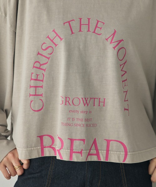 hunch(ハンチ)の「ピグメント染め ロゴロンT(Tシャツ/カットソー・レディース・パープル/ベージュ/チャコール/グレー・FREE)」の16枚目の写真