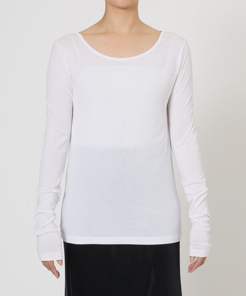 BABYLONE(バビロン)の「ICE FABRICカットソー(Tシャツ/カットソー・レディース・ブラック/ホワイト・フリー)」の9枚目の写真