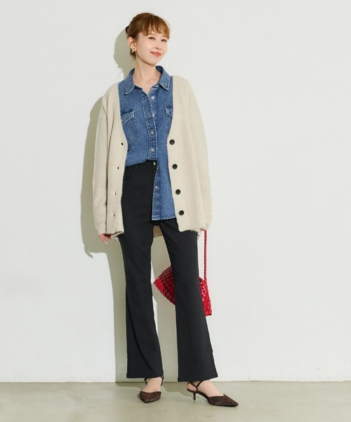 coca(coca)(コカ)の「ストレッチフレアパンツ(その他パンツ・レディース・ブラック/ダークブラウン・S/M/L)」の10枚目の写真