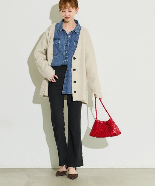 coca(coca)(コカ)の「ストレッチフレアパンツ(その他パンツ・レディース・ブラック/ダークブラウン・S/M/L)」の12枚目の写真