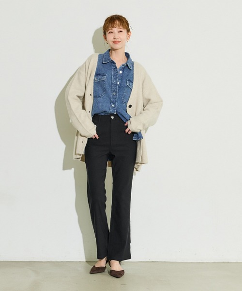 coca(coca)(コカ)の「ストレッチフレアパンツ(その他パンツ・レディース・ブラック/ダークブラウン・S/M/L)」の15枚目の写真