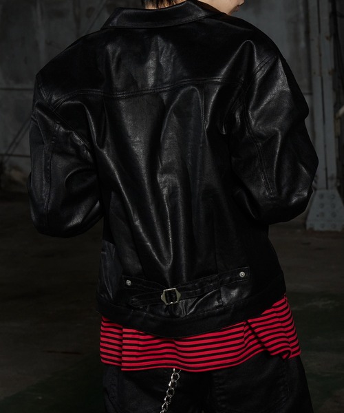 LANDNESS(ランドネス)の「【LANDNESS/ランドネス】Coated Denim Type 1 Jacket/コーティッドデニム 1stタイプジャケット(デニムジャケット・メンズ・ブラック・M/S/L)」の6枚目の写真