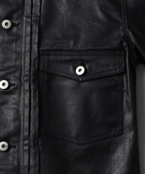 LANDNESS(ランドネス)の「【LANDNESS/ランドネス】Coated Denim Type 1 Jacket/コーティッドデニム 1stタイプジャケット(デニムジャケット・メンズ・ブラック・M/S/L)」の13枚目の写真