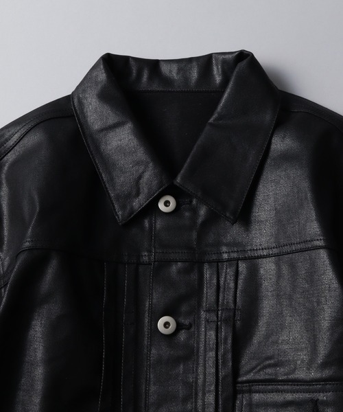 LANDNESS(ランドネス)の「【LANDNESS/ランドネス】Coated Denim Type 1 Jacket/コーティッドデニム 1stタイプジャケット(デニムジャケット・メンズ・ブラック・M/S/L)」の12枚目の写真