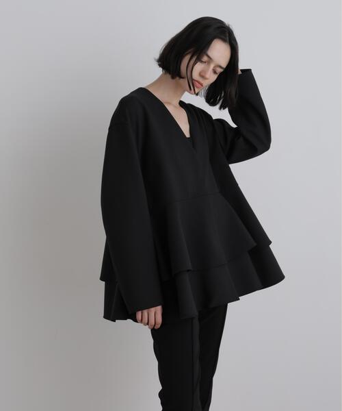 LE PHIL(ルフィル)の「◆T/Rダブルクロスジャケット(ノーカラージャケット・レディース・ブラック/ベージュ・F)」の13枚目の写真