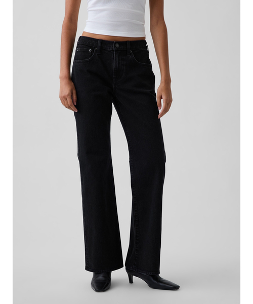 GAP(ギャップ)の「ミッドライズ リラックスフィット フレアデニム(デニムパンツ・レディース・ブラック・25/26/27/28/29/23/30/24)」の1枚目の写真