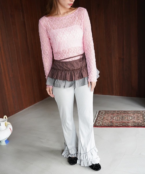 SANSeLF（サンセルフ）の「【SANSeLF】レースシアートップス saw26a033（その他トップス・レディース・ブルー/ブラック/ホワイト/ピンク・FREE）」の16枚目の写真