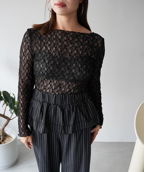 SANSeLF（サンセルフ）の「【SANSeLF】レースシアートップス saw26a033（その他トップス・レディース・ブルー/ブラック/ホワイト/ピンク・FREE）」の20枚目の写真