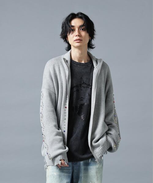 DANKE SCHON(ダンケシェーン)の「DankeSchon/ダンケシェーン/COTTON WJQ STUDS DRIVERS(ニット/セーター・レディース・グレー・L)」の1枚目の写真
