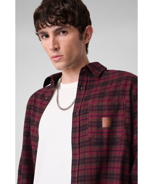 Guess(ゲス)の「GUESS JEANS Plaid Flannel Shirt シャツ ヒョンジン(シャツ/ブラウス・メンズ・パープル系その他・X-LARGE/LARGE/MEDIUM/SMALL)」の3枚目の写真