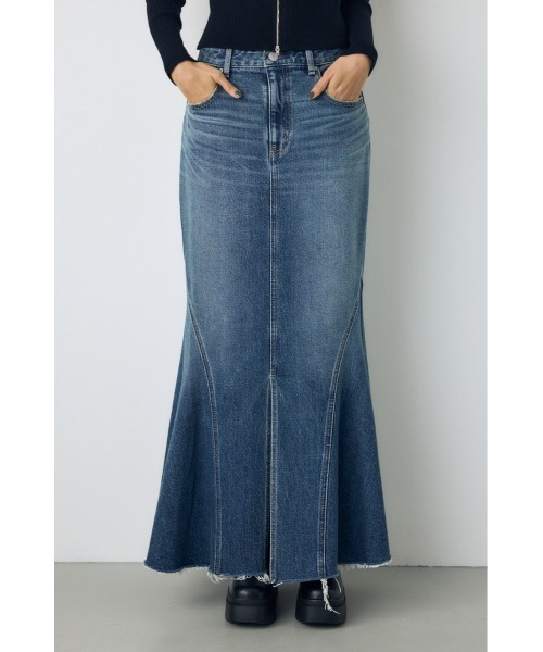 AZUL by moussy(アズールバイマウジー)の「AZUL DENIM マーメイドスカート 秋服 冬服 春服 ロングスカート 体系カバー(デニムスカート・レディース・ブルー/ワンウォッシュ・MEDIUM/SMALL)」の1枚目の写真