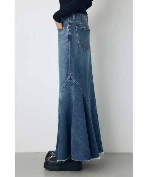 AZUL by moussy(アズールバイマウジー)の「AZUL DENIM マーメイドスカート 秋服 冬服 春服 ロングスカート 体系カバー(デニムスカート・レディース・ブルー/ワンウォッシュ・MEDIUM/SMALL)」の3枚目の写真
