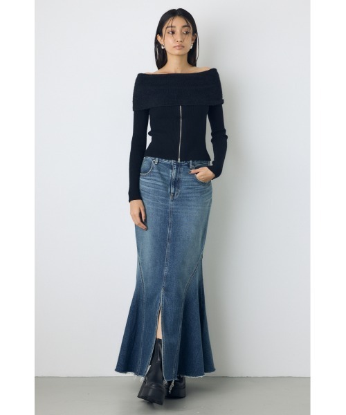 AZUL by moussy(アズールバイマウジー)の「AZUL DENIM マーメイドスカート 秋服 冬服 春服 ロングスカート 体系カバー(デニムスカート・レディース・ブルー/ワンウォッシュ・MEDIUM/SMALL)」の9枚目の写真