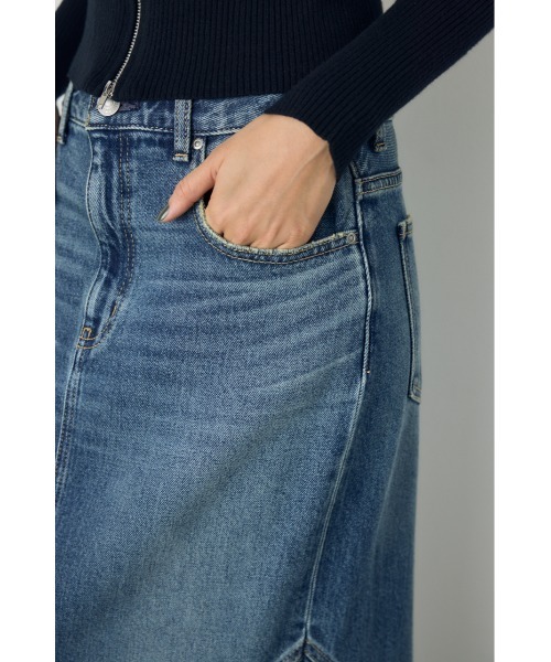 AZUL by moussy(アズールバイマウジー)の「AZUL DENIM マーメイドスカート 秋服 冬服 春服 ロングスカート 体系カバー(デニムスカート・レディース・ブルー/ワンウォッシュ・MEDIUM/SMALL)」の6枚目の写真
