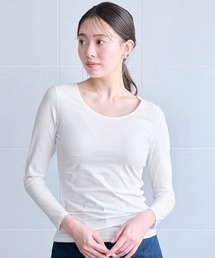 Hotcott（ホットコット）の「綿混あったかインナー・クルーネック長袖レディース（インナーウェア/肌着）」