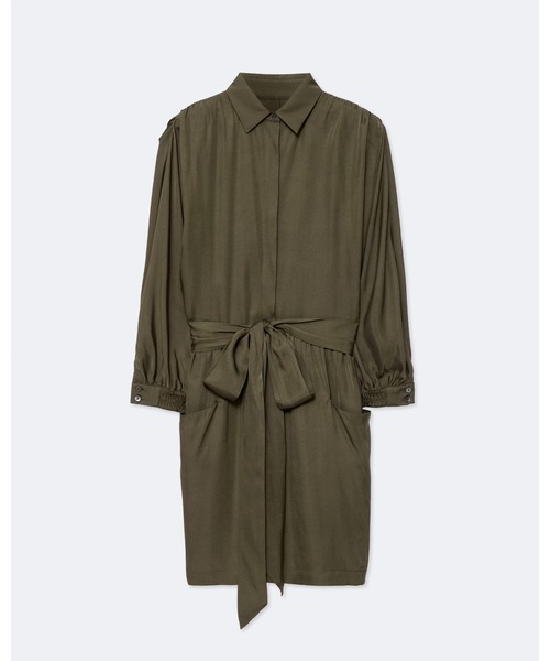 ALLSAINTS（オールセインツ）の「NOORA SILK-VISCOSE MINI DRESS | NOORA シルクビスコース ミニ ドレス・ワンピース（ワンピース・レディース・グリーン系その他・8/10）」の3枚目の写真