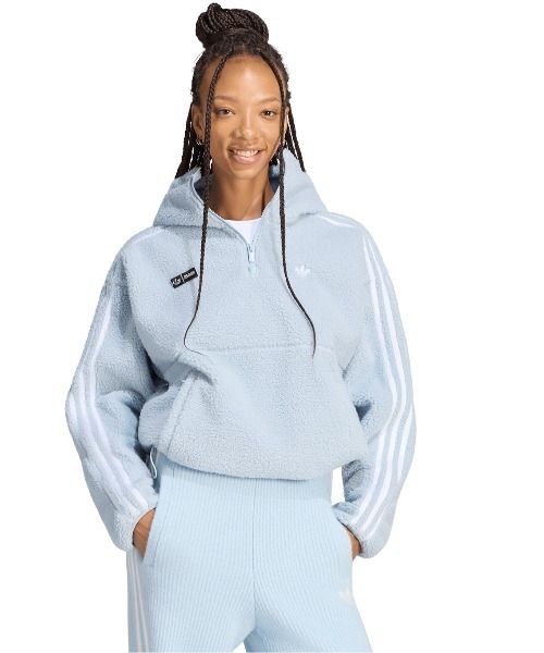 adidas(アディダス)の「adidas/アディダス adidas Originals by JENNIE BLACK PINK/POLAR FLEECE 1/4 ZIP HOODIE(パーカー・レディース・サックスブルー/ブラック/ベージュ・SMALL/MEDIUM/LARGE/X-LARGE)」の19枚目の写真