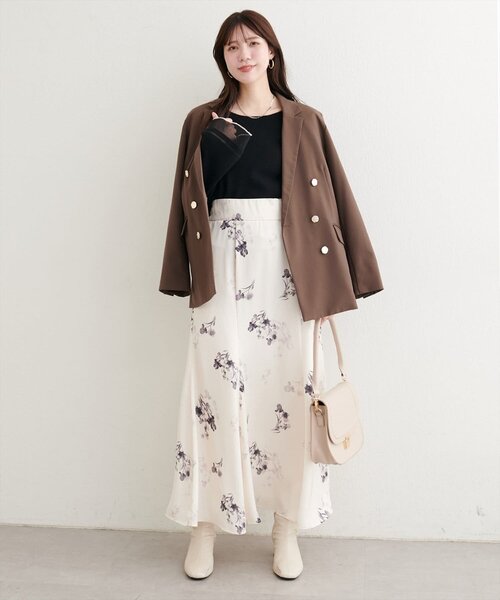 natural couture（ナチュラルクチュール）の「袖口シアーフレアニット（ニット/セーター・レディース・グレー/オフホワイト/グレイッシュベージュ/ブラック/ブラウン・FREE）」の21枚目の写真