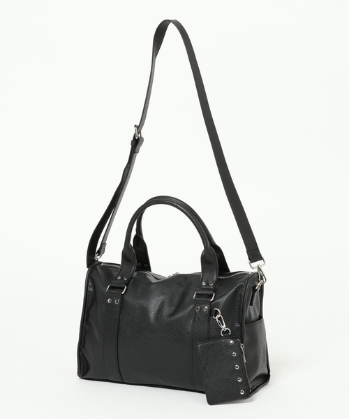 RAGEBLUE(レイジブルー)の「2WAY STUDS BOSTON SHOULDER BAG/スタッズボストンショルダーバッグ(ボストンバッグ・メンズ・ブラック/ブラウン・FREE)」の2枚目の写真