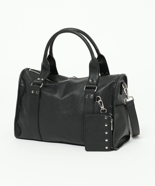 RAGEBLUE(レイジブルー)の「2WAY STUDS BOSTON SHOULDER BAG/スタッズボストンショルダーバッグ(ボストンバッグ・メンズ・ブラック/ブラウン・FREE)」の3枚目の写真