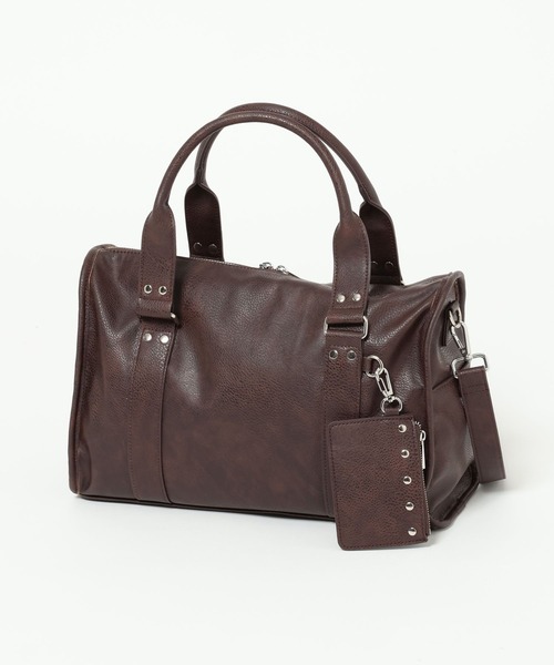 RAGEBLUE(レイジブルー)の「2WAY STUDS BOSTON SHOULDER BAG/スタッズボストンショルダーバッグ(ボストンバッグ・メンズ・ブラック/ブラウン・FREE)」の6枚目の写真
