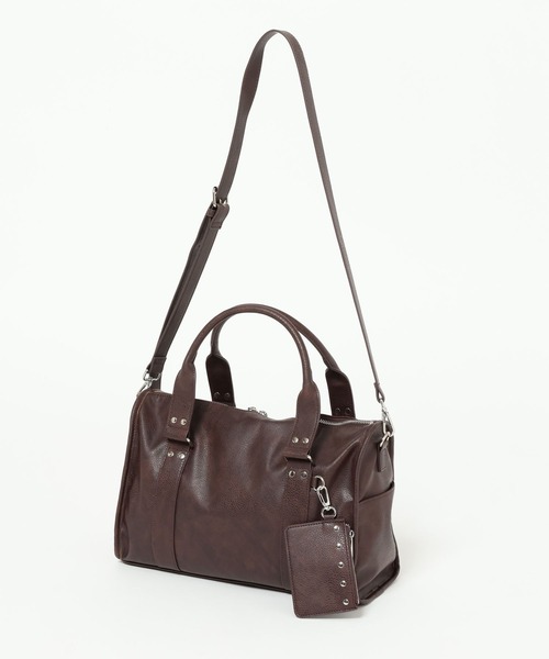 RAGEBLUE(レイジブルー)の「2WAY STUDS BOSTON SHOULDER BAG/スタッズボストンショルダーバッグ(ボストンバッグ・メンズ・ブラック/ブラウン・FREE)」の7枚目の写真