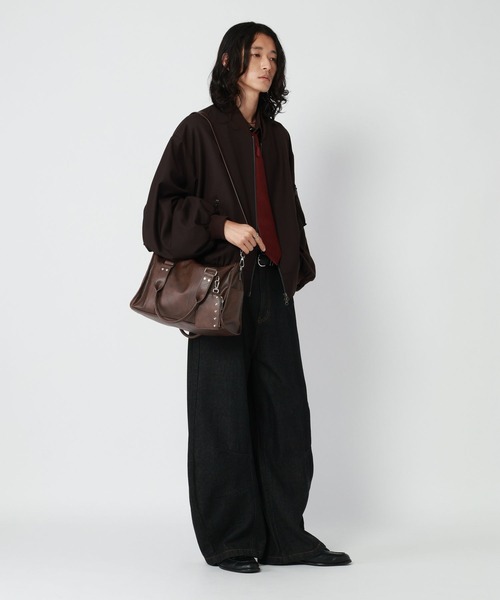 RAGEBLUE(レイジブルー)の「2WAY STUDS BOSTON SHOULDER BAG/スタッズボストンショルダーバッグ(ボストンバッグ・メンズ・ブラック/ブラウン・FREE)」の12枚目の写真